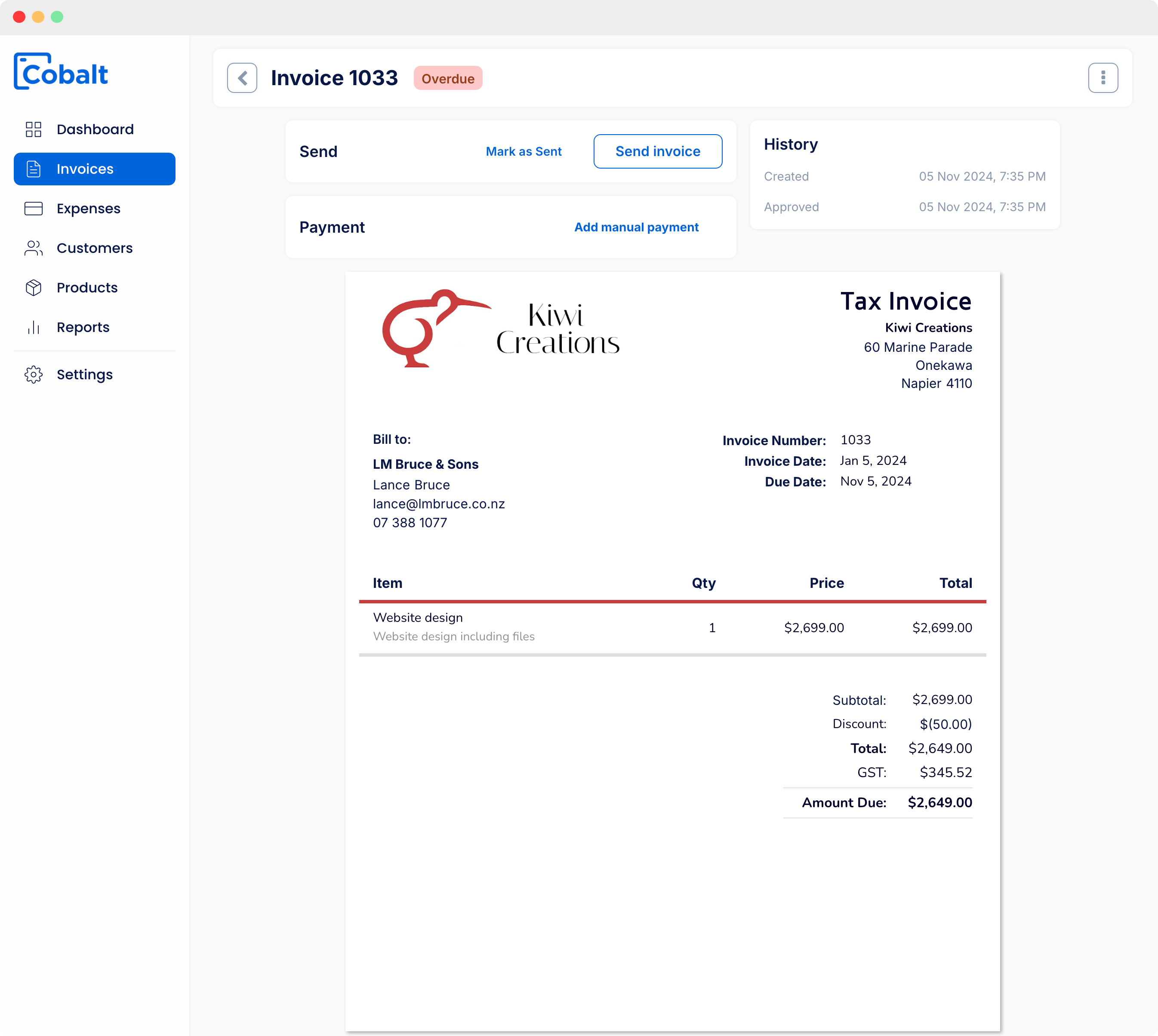 View Send Pay Invoices