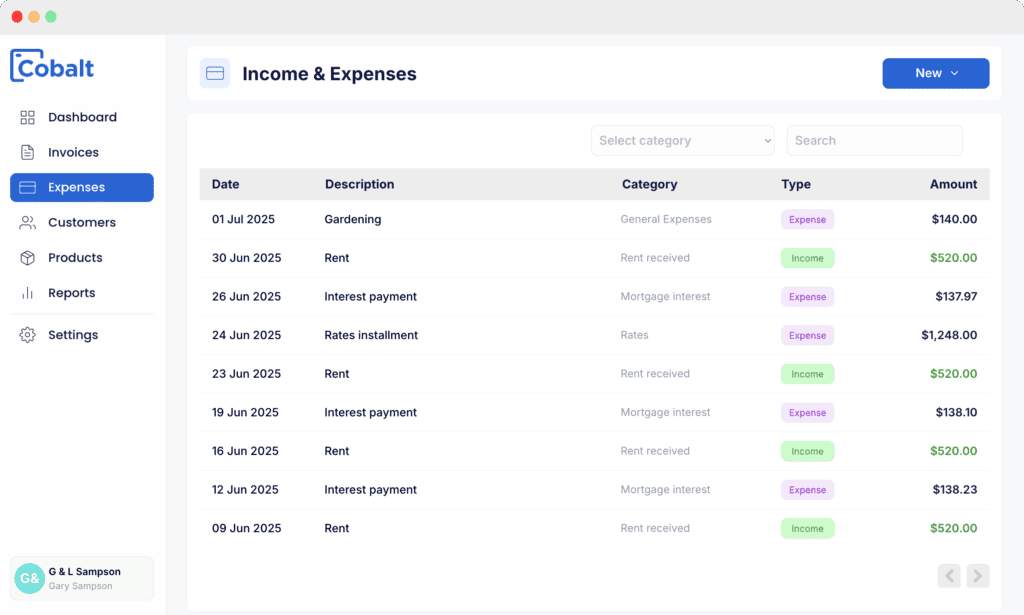 Landlord income and expense management